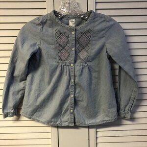 Osh Kosh Size 7 Light Denim Chambray Top